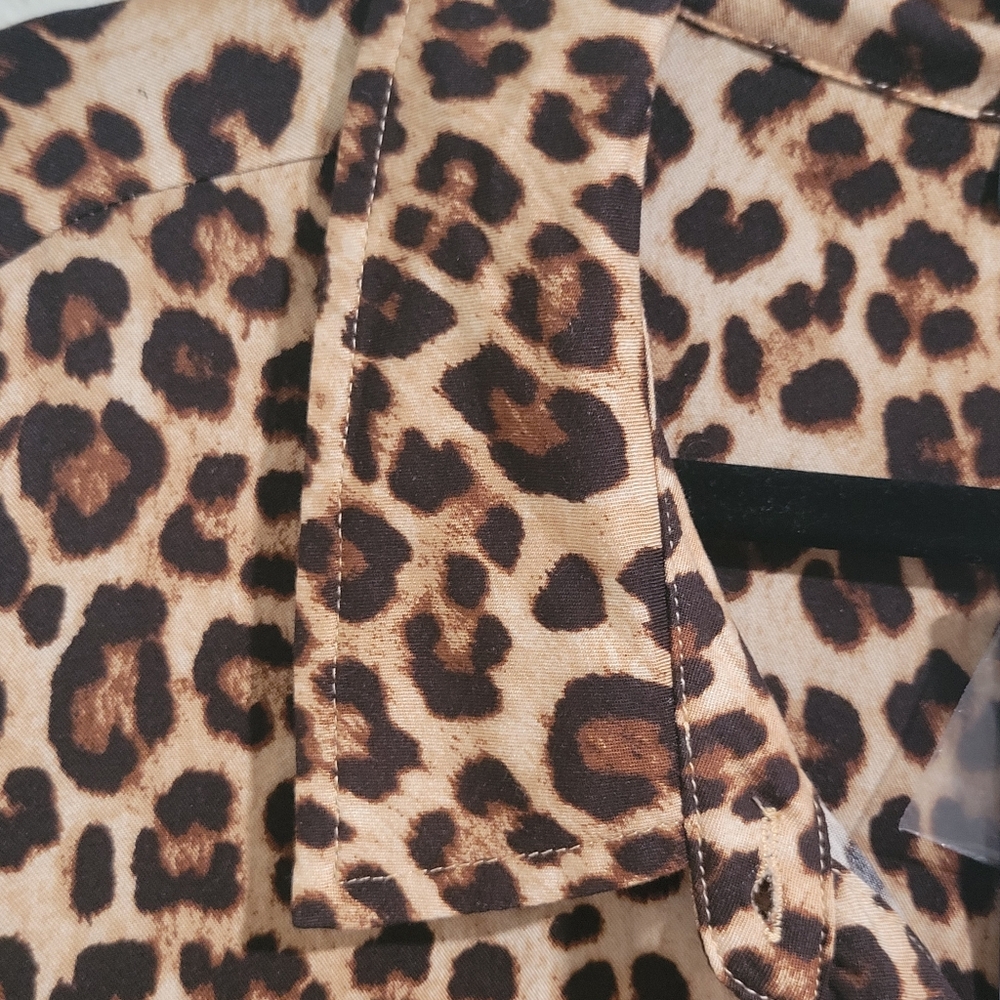 Torrid Women's Leopard Print Chalis Midi Dress NWT Size 4X Drawstring Buttons - Picture 13 of 16